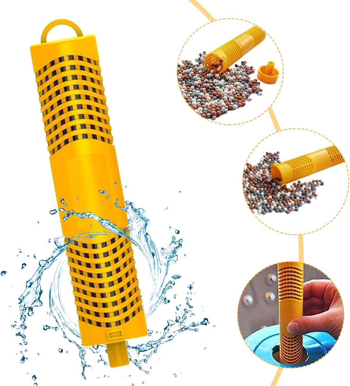 2 Pack Spa Mineral Sticks For Hot Tub Supplies,Last For 4 Months,Spa Mineral Cartridge Keeps Water Crystal Clear (Yellow)