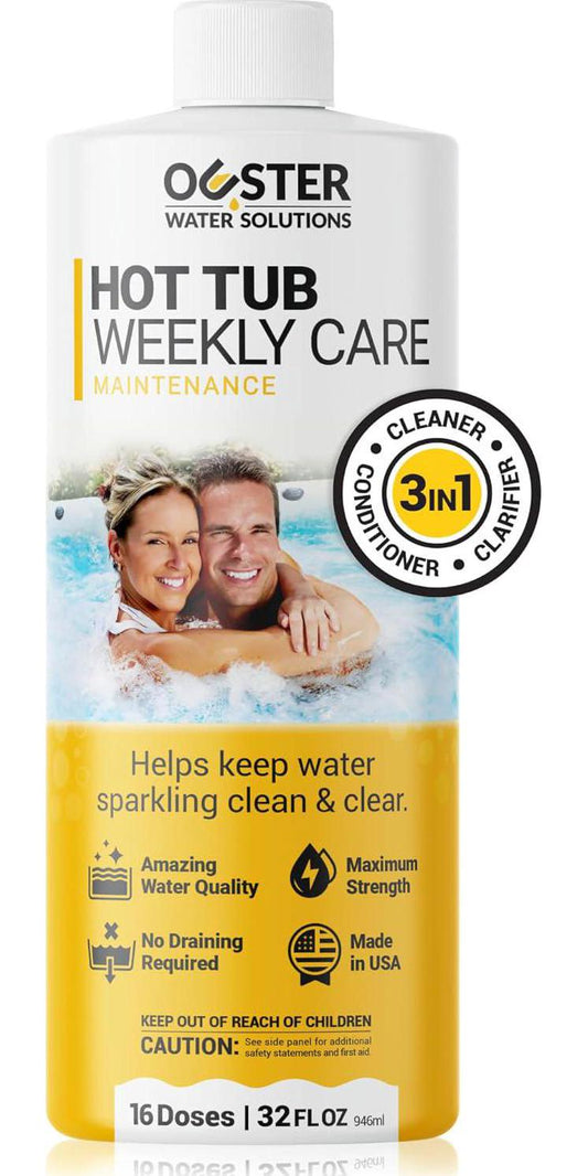 3in1 Weekly Hot Tub Cleaner, Conditioner, Clarifier - Hot Tub Chemicals, Inflatable Hot Tub Chemicals, Spa Chemicals For Hot Tub, Spa Cleaner Hot Tub Clarifier, Spa Clarifier (32oz)