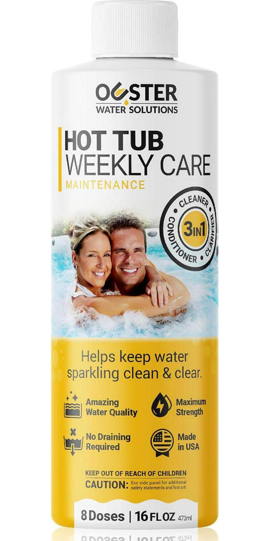 3in1 Weekly Hot Tub Cleaner, Conditioner, Clarifier - Hot Tub Chemicals For Standard And Inflatable Spas - Spa Chemicals For Crystal Clear And Sparkling Clean Water - Made In USA (16oz)