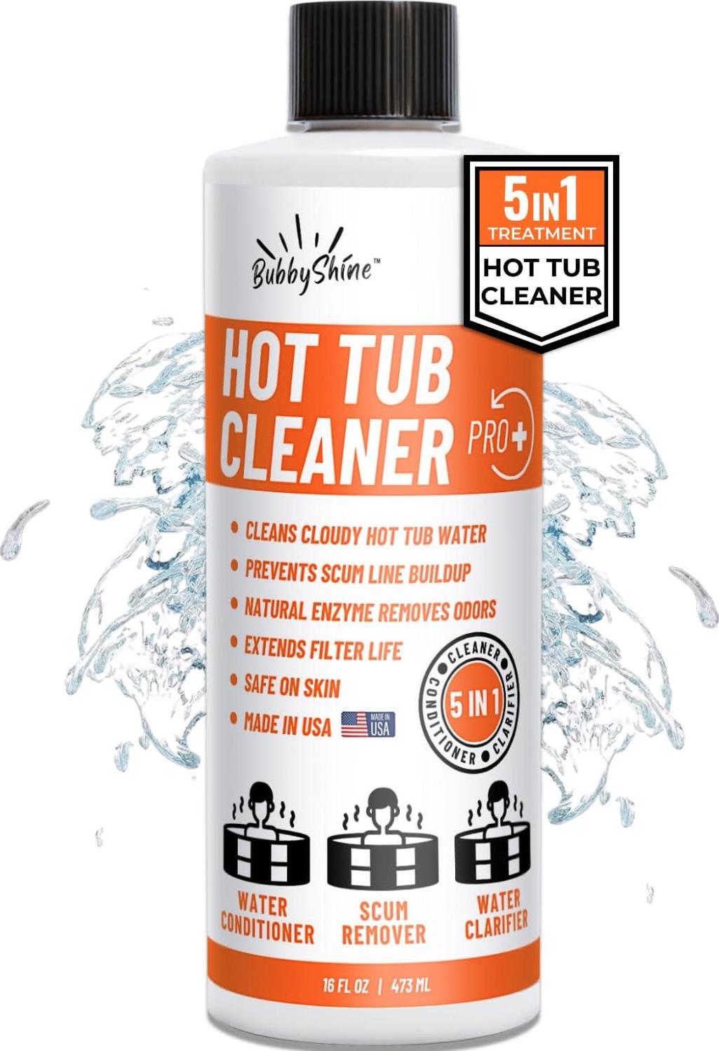 5in1 Weekly Spa Protector All In One Hot Tub Cleaner - Natural Enzyme Spa Clarifier, Conditioner, Inflatable Hot Tub Chemicals Starter Kit, Spa Chemicals For Hot Tub Spa Cleaner, 16 Weeks