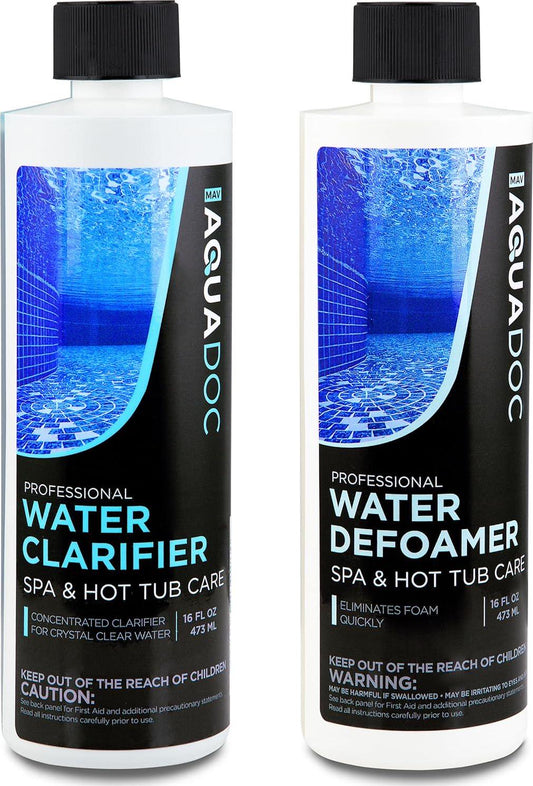 AquaDoc Spa Clarifier And Spa Defoamer Hot Tub Chemical Kit - Includes 16oz Water Clarifier And 16oz Anti-Foam For Hot Tubs