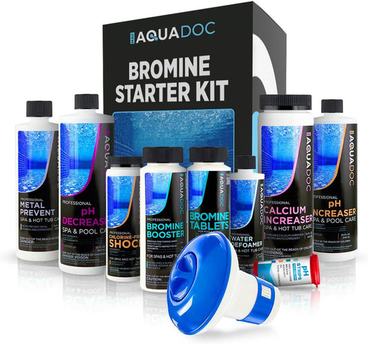 Aquadoc Bromine Hot Tub Starter Kit For Spas, Complete Spa Maintenance Kit With Bromine Tablets And Complete Hot Tub Chemicals Starter Kit (Bromine Hot Tub Starter Kit)