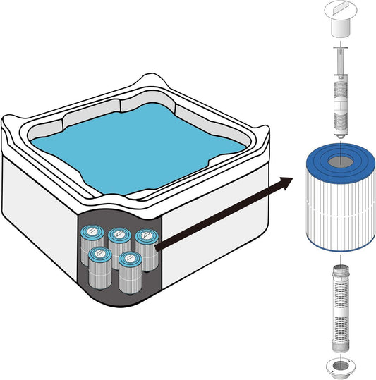 HOTSPRING HOTUB Spa Mineral Ion Cartridge Sticks 3 Gray Yearly Supply Filter Replacements Keep Hot Tubs Spring Pool Water 12 Months Fresh And Crystal Clear (8.6 Inch)