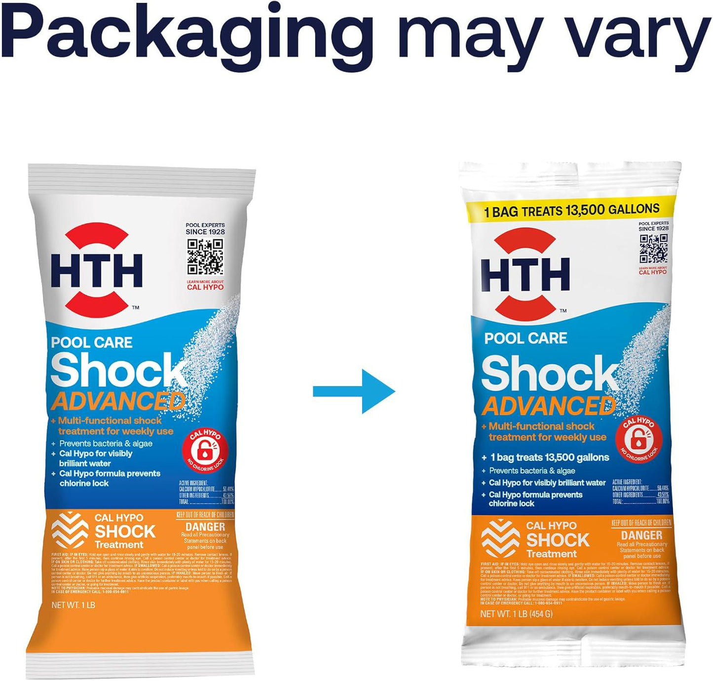 HTH 52035 Swimming Pool Care Shock Advanced, Swimming Pool Chemical, Cal Hypo Formula, 1lb