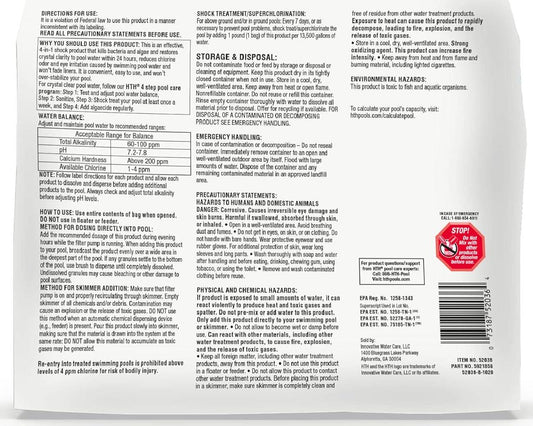 HTH 52036R Pool Care Shock Advanced, Swimming Pool Chemical - Cal Hypo Formula, Prevents Bacteria And Algae, Restores Crystal Clear Water - Shock Treatment, (6 Pack)