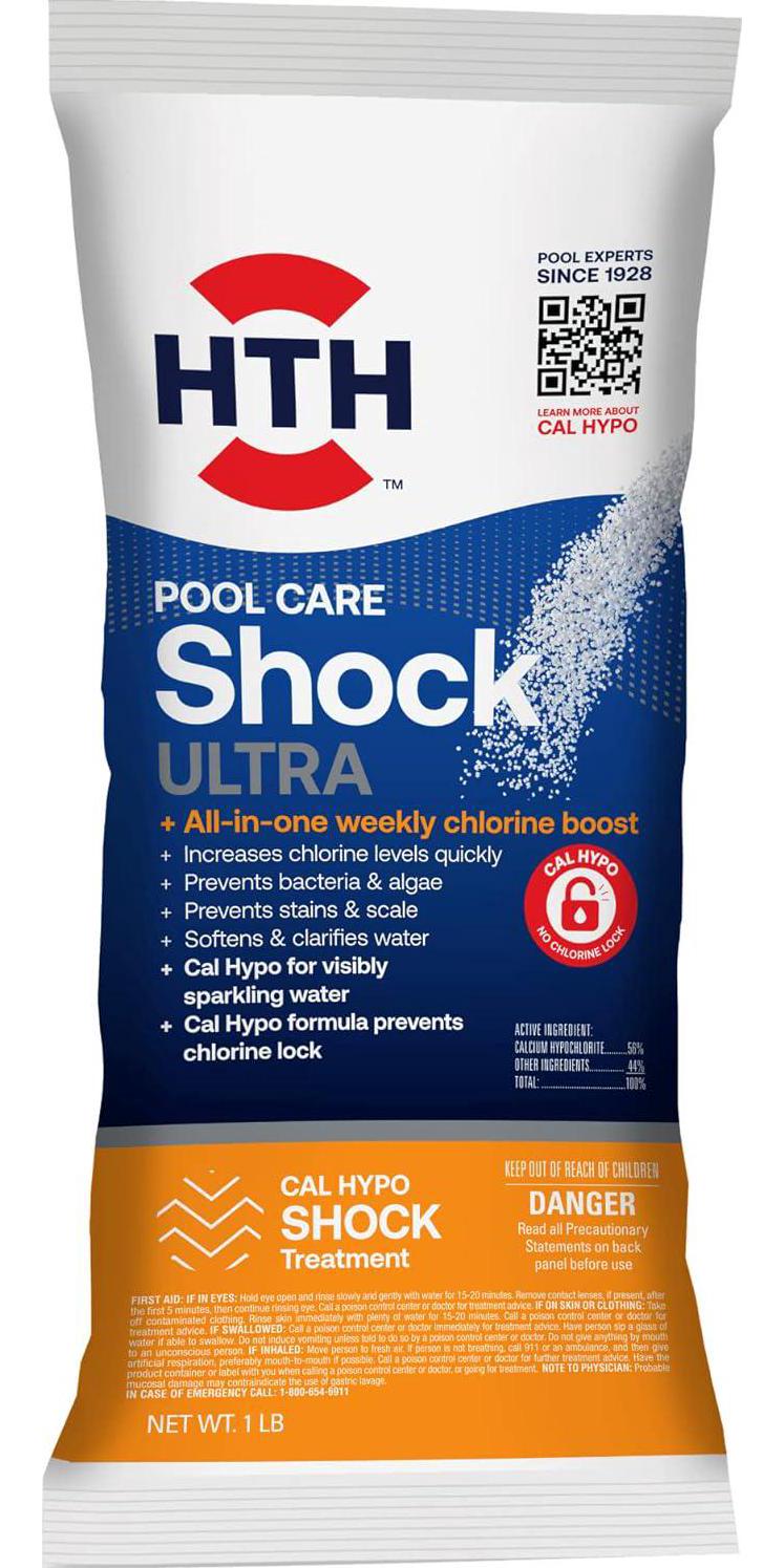 HTH 52039 Swimming Pool Care Shock Ultra, Swimming Pool Chemical, Cal Hypo Formula (1 Pack)