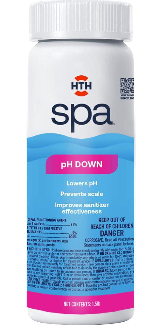 HTH Spa 86132 PH Down, Spa And Hot Tub Chemical Lowers PH, Prevents Scale, 2.5 Lbs