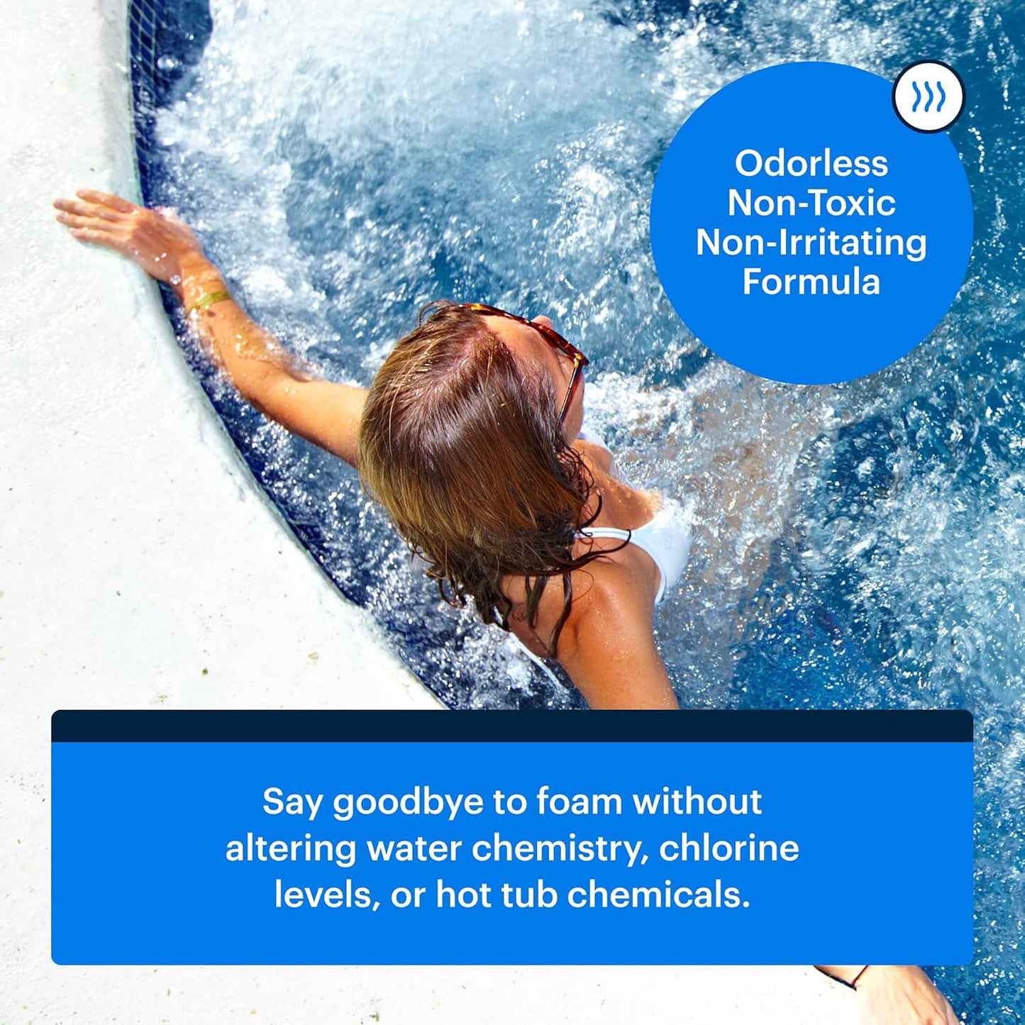 Hot Tub Foam Eliminator, 2 Pack Pool And Spa Defoamer (32oz/ Bottles) Eliminate Foam Without Harsh Hot Tub Chemicals, Eco-Friendly And Safe W/Silicone Anti Foam. Get Foam Down And Enjoy Leisure Time