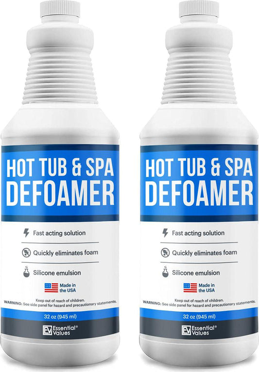 Hot Tub Foam Eliminator, 2 Pack Pool And Spa Defoamer (32oz/ Bottles) Eliminate Foam Without Harsh Hot Tub Chemicals, Eco-Friendly And Safe W/Silicone Anti Foam. Get Foam Down And Enjoy Leisure Time