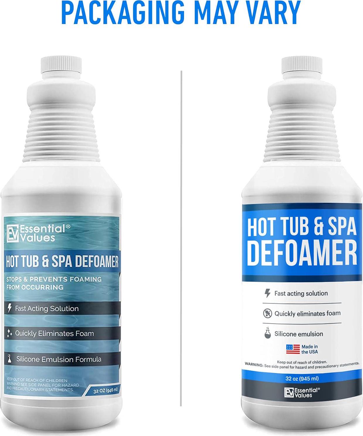 Hot Tub Foam Eliminator, 2 Pack Pool And Spa Defoamer (32oz/ Bottles) Eliminate Foam Without Harsh Hot Tub Chemicals, Eco-Friendly And Safe W/Silicone Anti Foam. Get Foam Down And Enjoy Leisure Time