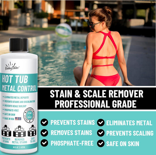 Hot Tub Metal Remover - Spa Metal Gone Hot Tub Cleaner, Metal Out Spa Metal Remover For Hot Tub, Stain And Scale Control For Hot Tub, Spa Cleaner For Hot Tub Chemicals