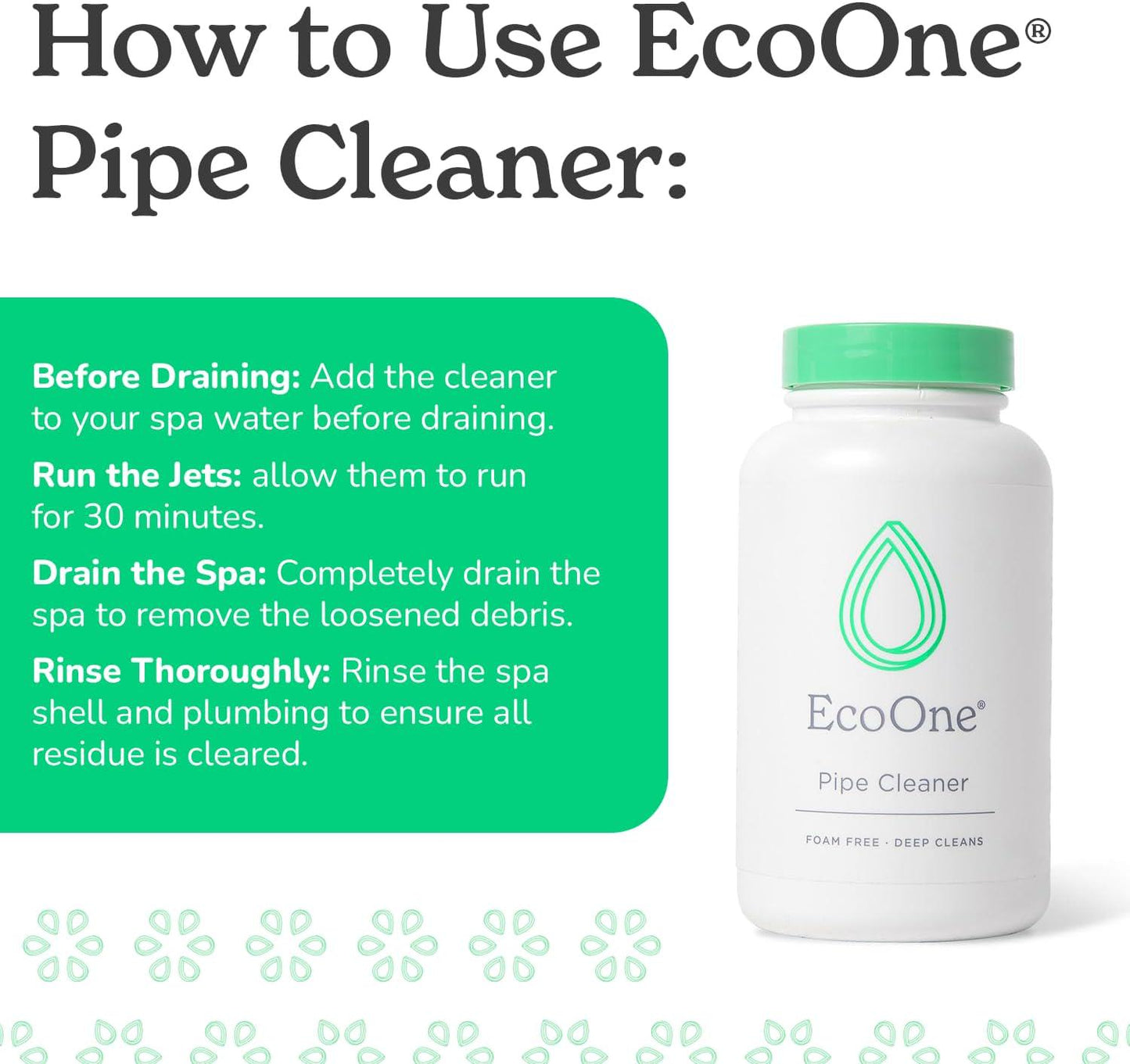 Pipe Cleaner By EcoOne | All-Natural Spa And Hot Tub Pipe And Jet Cleaner | Hot Tub Jet Cleaner Made With Non-Foaming Alkaline Ingredients | Deep-Penetrating Jetted Tub Cleaner, 8 Oz