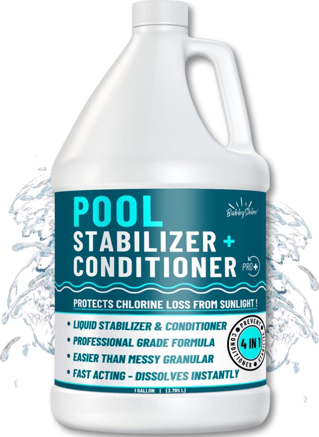 Pool Stabilizer - Cyanuric Acid Pool Stabilizer, Liquid Chlorine Stabilizer For Pool Chemicals, Swimming Pool Conditioner Stabilizer, Pool Stabilizer For Salt Pool And Chlorine, 1 Gallon