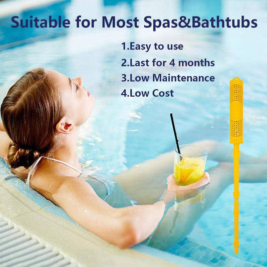 SPA Mineral Sticks For Hot Tub, Hot Tub Stick With 4 Months Lifetime Universal For Hot Tub And Pool, Spa Mineral Cartridge Keeps Water Crystal Clear (Yellow,2-Pack)