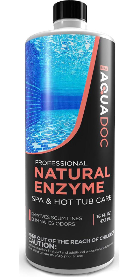 Spa Enzyme For Hot Tubs, Spa Enzyme Water Treatment To Clarify Hot Tub Water. Natural Enzyme Hot Tub Cleaner, Spa Enzyme Cleaner And Natural Hot Tub Chemicals To Make Your Spa Perfect - 16oz MAV AquaDoc