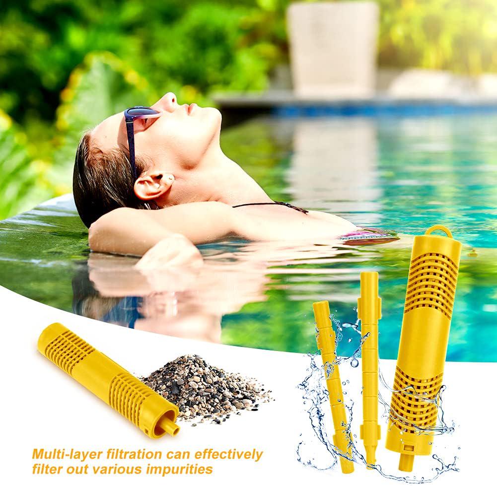 Spa Mineral Stick 4 Pack Hot Tub Filter With 4 Months Lifetime Cartridge Universal For Spas Filters Swimming Pool Fish Pond (Yellow)