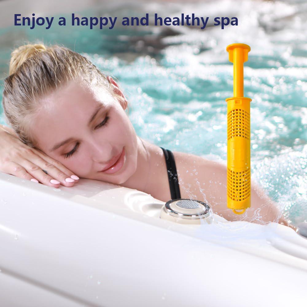 Spa Mineral Stick,Hot Tub Stick Silver Ion Cartridge Ag+ Mineral Stick Filter With 4 Months Lifetime For Most Hot Tub(2-Pack,Yellow)