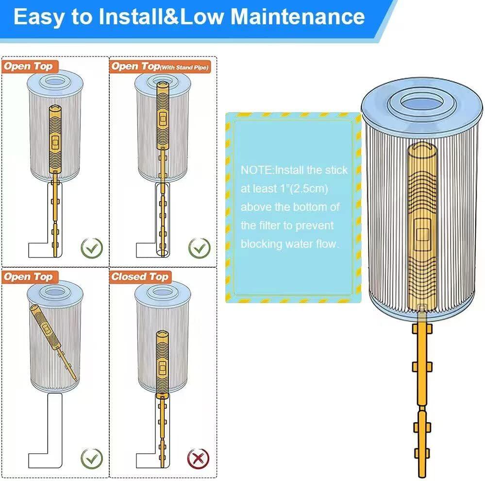 Spa Mineral Sticks For Hot Tub Supplies, Hot Tub Stick With 4 Months Lifetime Cartridge Universal For Hot Tub &Pool, Filter Cartridge Keeps Spa Water Crystal Clear (Yellow,1-Pack)