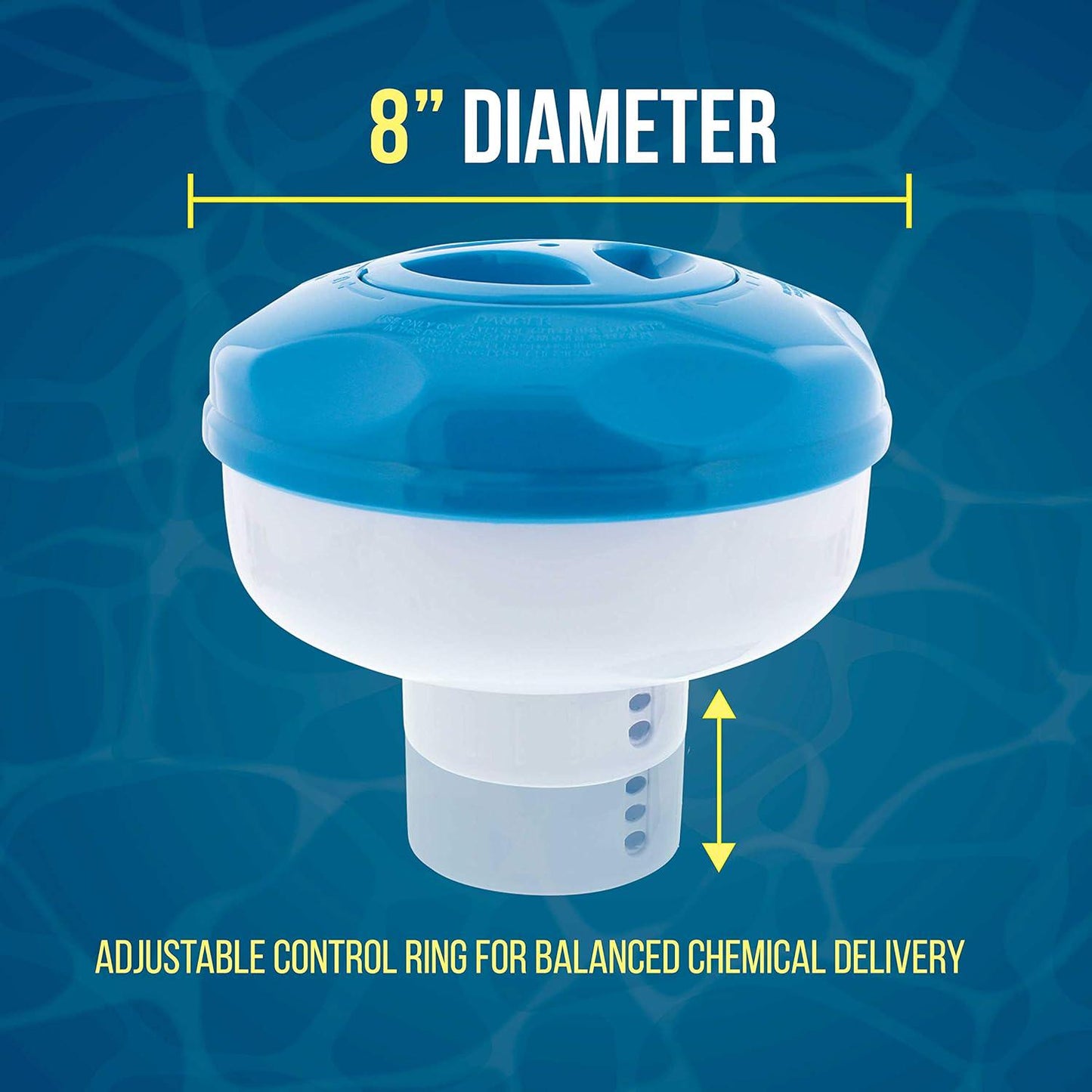 U.S. Pool Supply Pool Floating Collapsible Chlorine 3 Or 4 Tablet Chemical Dispenser, 8 Diameter - Adjustable Balanced Chemical Delivery