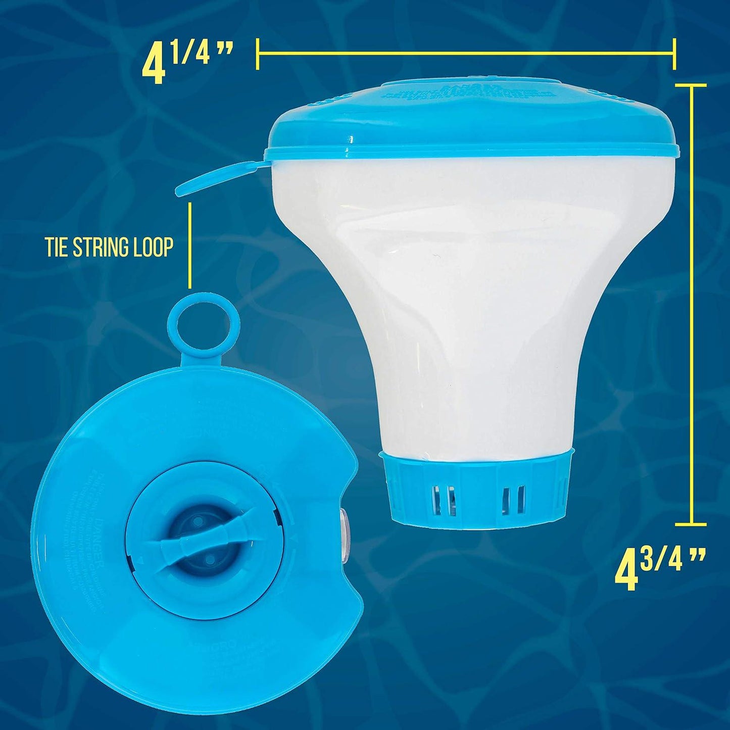 U.S. Pool Supply Spa, Hot Tub, Small Pool, 4-1/2 Diameter Floating Chlorine And Bromine Chemical Dispenser With 120° F Thermometer, Holds 1 Or 1-1/2 Tablets - Adjustable Chemical Delivery