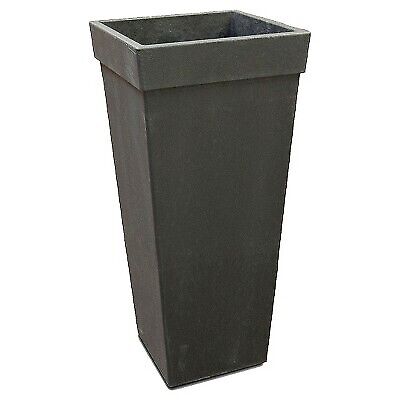 11" WIDE TAPERED SQUARE RECYCLED SELF WATERING PLANTER BLACK
