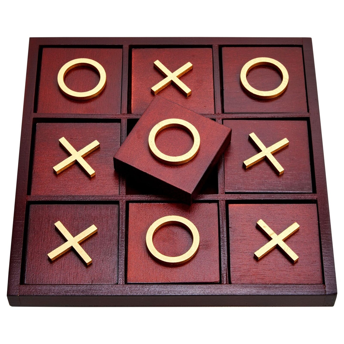 Tic Tac Toe Board Game for Kids Family Party Living Room Table Decor, 9.5X9.5"